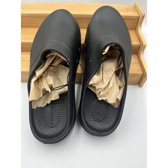 OOFOS OOCLOOG BLACK UNISEX CLOGS MULES SLIP ONS SHOES US WOMENS SZ 8 MENS 6 - Picture 3 of 10